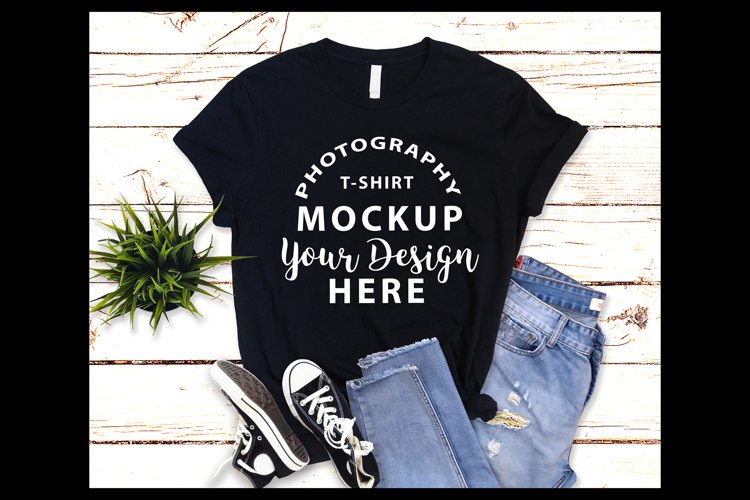 Black Tshirt Mockup Image 8