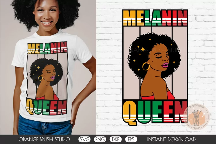 Black Queen SVG Cut File African American Girl