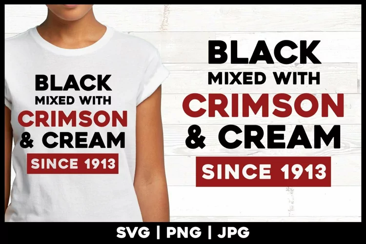 Black Mixed with Crimson & Cream | Delta 1913 sorority svg