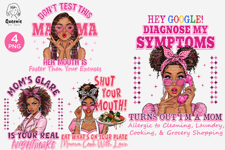 Sarcastic Vintage Black Mom PNG Motherhood Funny Quotes