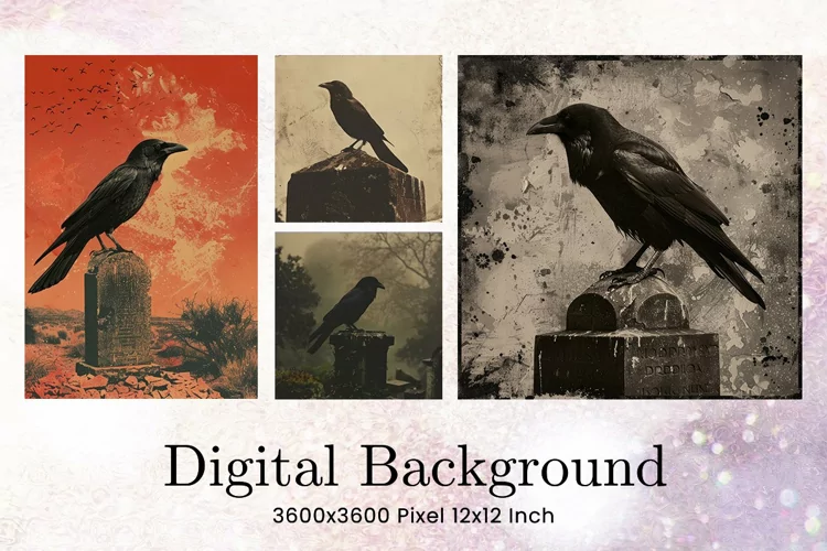 Black Raven Crow Halloween Background Halloween Wallpaper_3