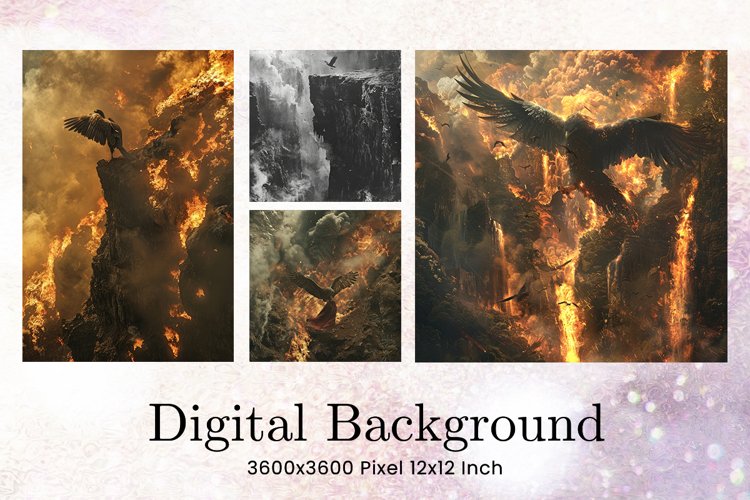 Black Raven Crow Halloween Background Wallpaper Backdrop_44