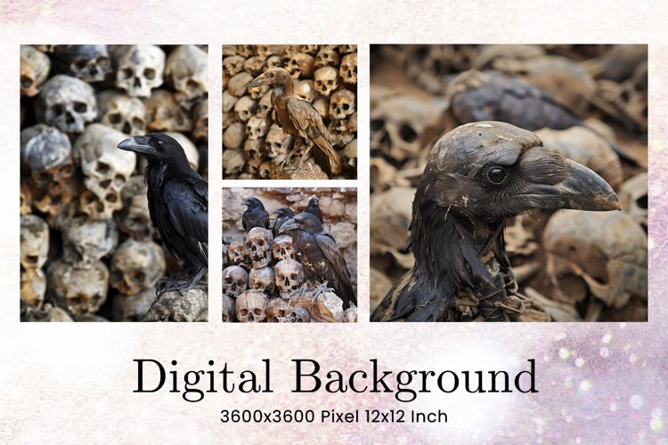 Black Raven Crow Halloween Background Halloween Wallpaper_5 example image 1