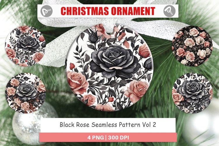 Christmas Ornamen Black Rose Patterns