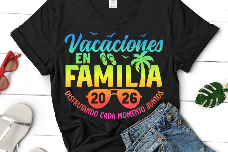 Vacaciones en Familia 2026 SVG | Spanish Family Vacation PNG example image 1
