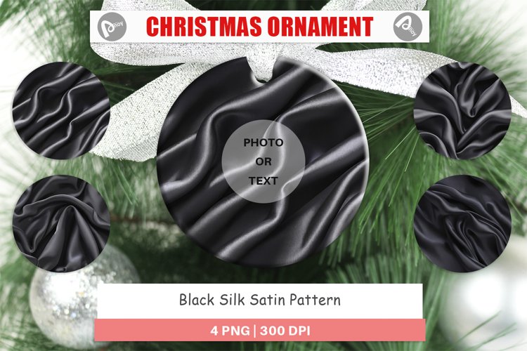 Christmas Ornaments Black Silk Pattern