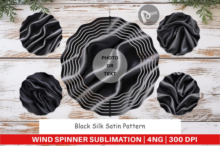 Wind Spinner Black Silk Pattern