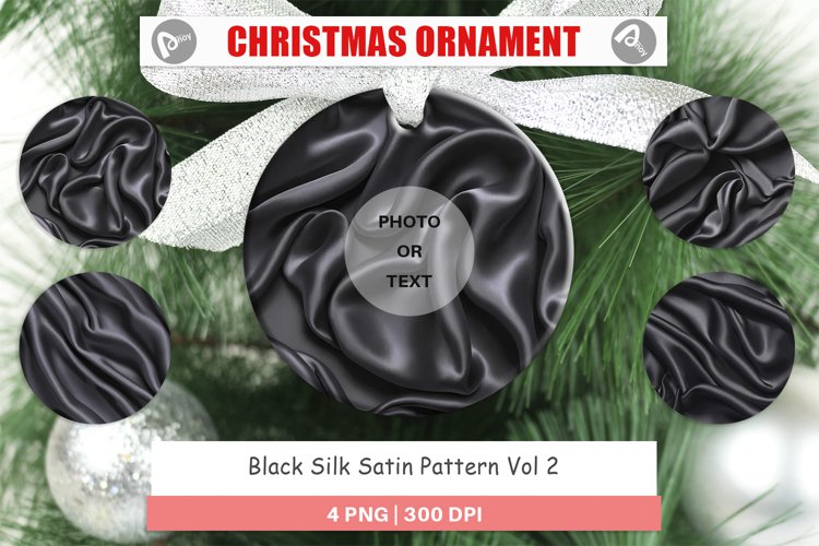 Christmas Ornaments Black Silk Pattern