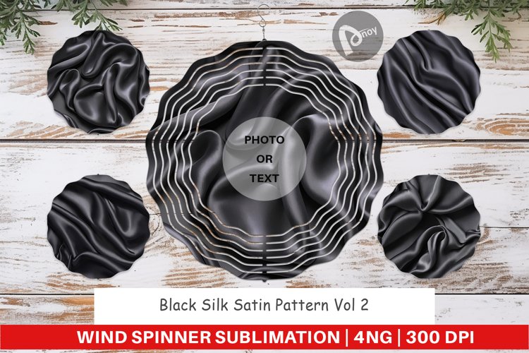 Wind Spinner Black Silk Pattern