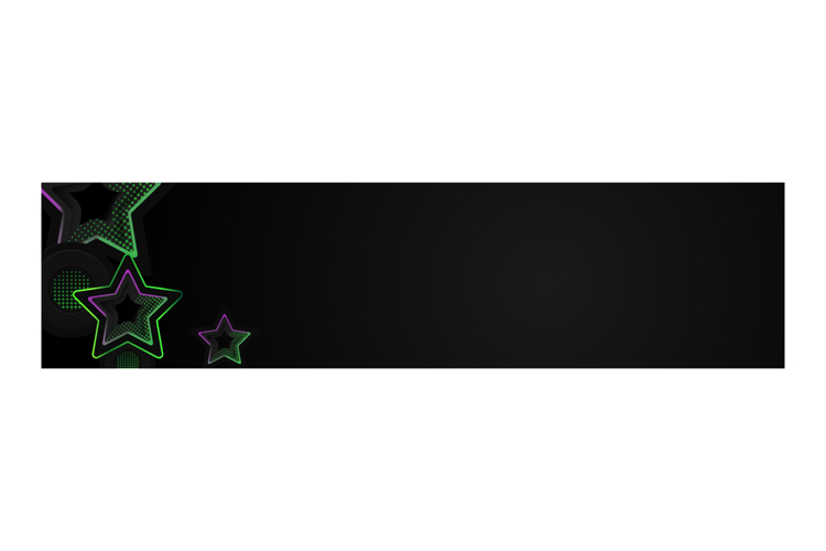 Black template horizontal cover and banner with stars gradie