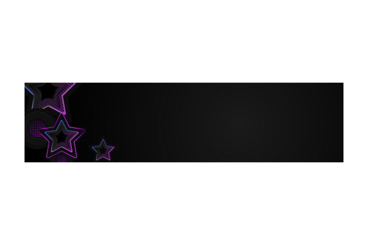 Black template horizontal cover and banner with stars gradie