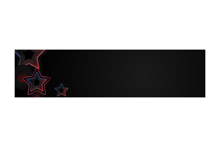 Black template horizontal cover and banner with stars gradie