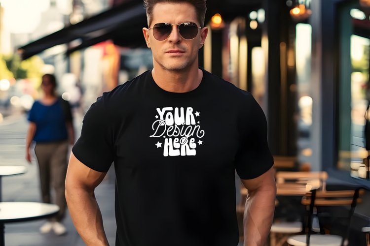 Black Tshirt Mockup Image 19