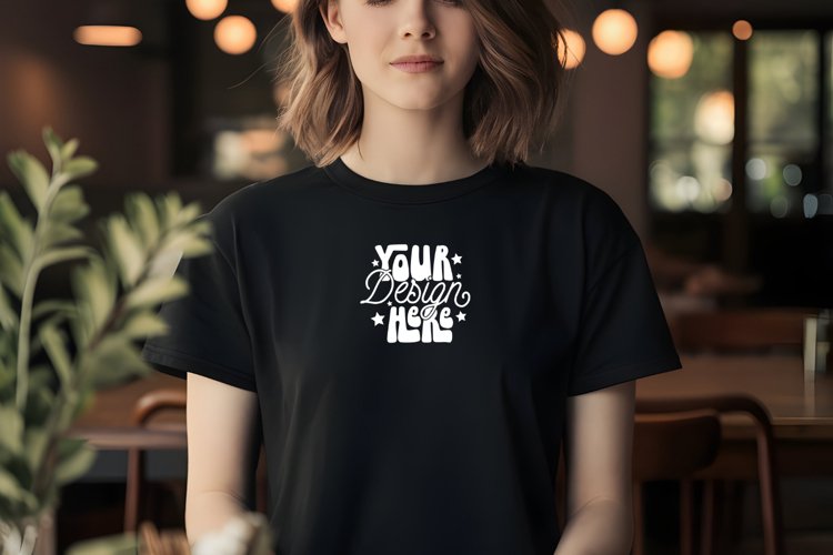 Black Tshirt Mockup Image 9