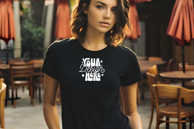 Black Tshirt Mockup Image 7