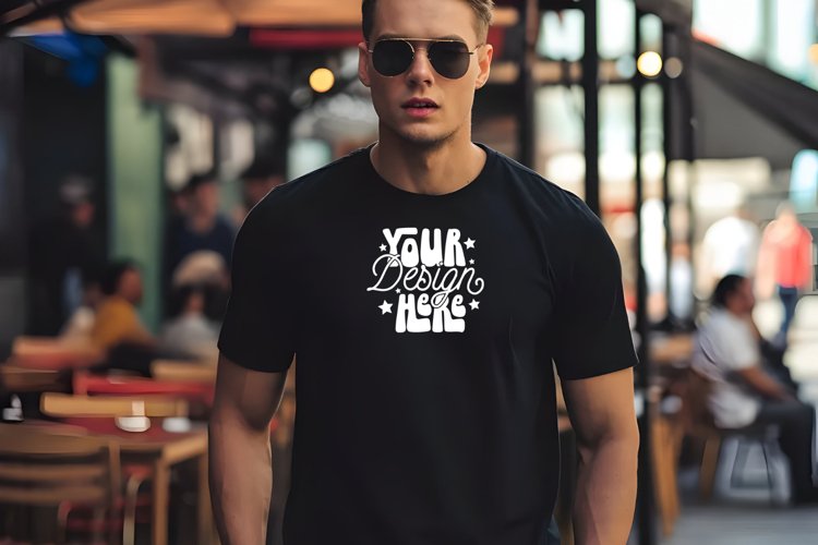 Black Tshirt Mockup Image 16