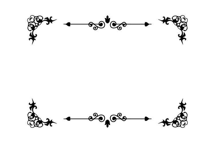 Black vintage decorative ornament and deco art element