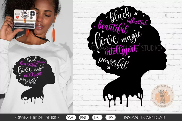 Black Woman SVG African American Silhouette SVG