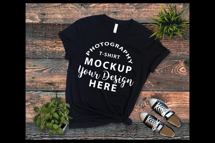 Black Tshirt Mockup Image 12