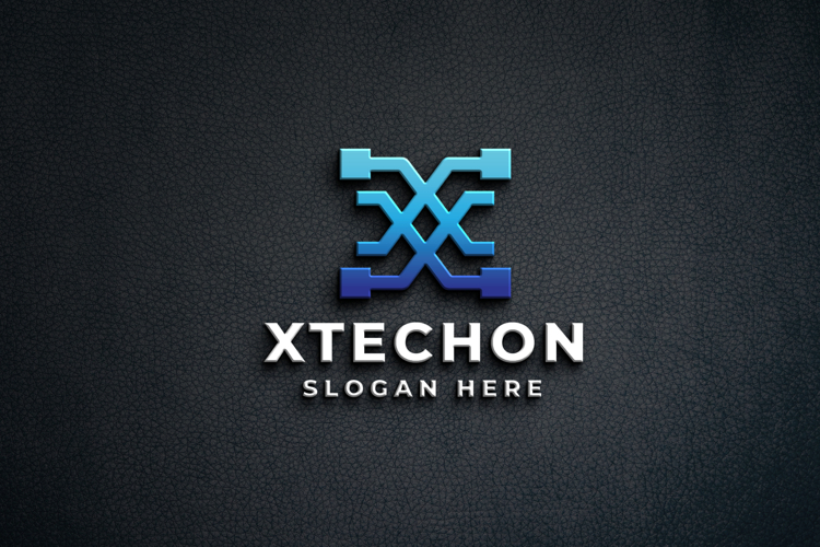 Modern X Letter Logo - Network & Data Tech Design