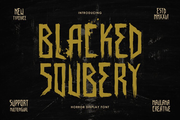 Blacked Soubery Horror Display Font for Spooky Designs example image 1