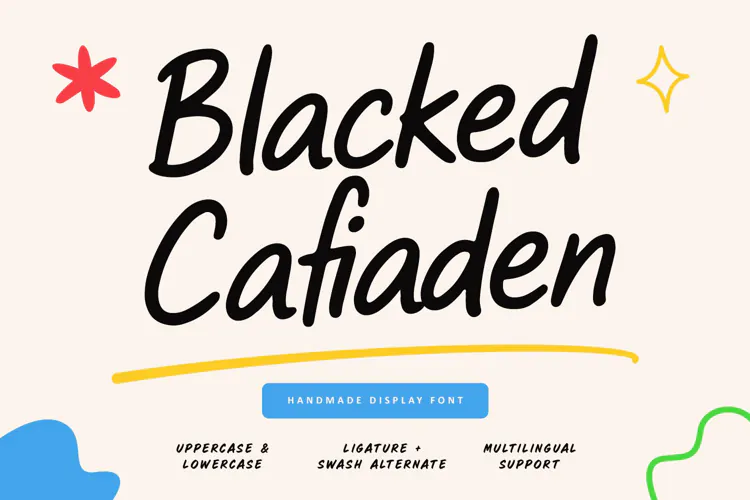 Blackedy Cafiaden Friendly Playful Handmade Display Font