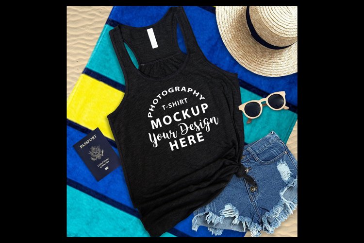 Bella Canvas 8800 mock-up BLACK HEATHER