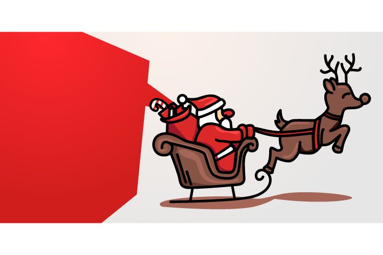 Blank banner with cartoon santa claus design