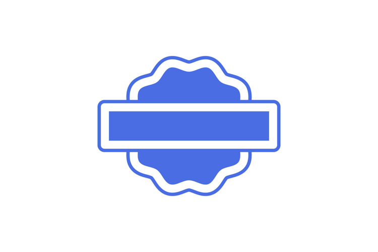 Blank blue badge stamp and icon isolated