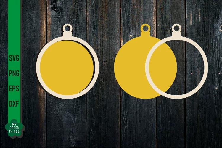 Blank Vintage Christmas Ornament, Laser Cut Svg