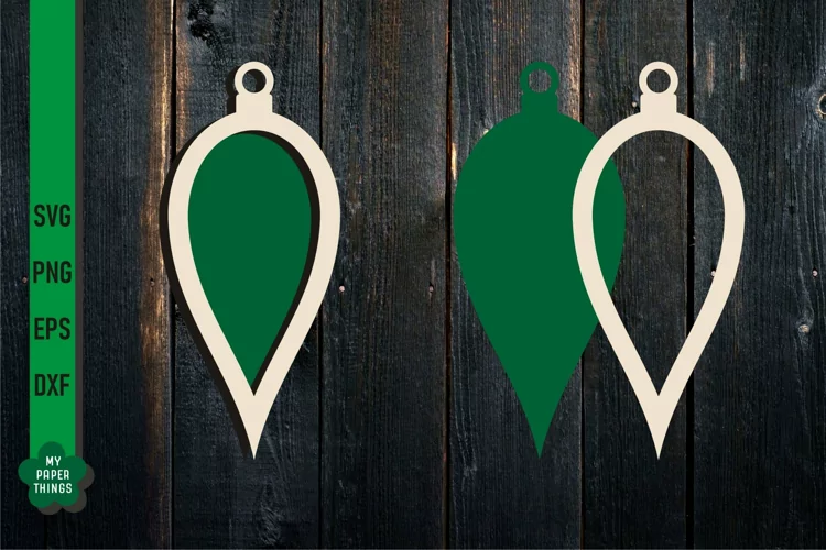 Blank Vintage Christmas Ornament, Laser Cut Svg