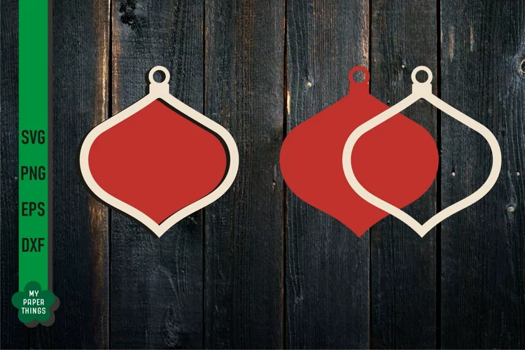 Blank Vintage Christmas Ornament, Laser Cut Svg