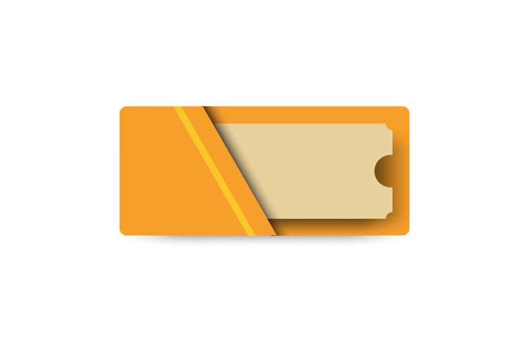 Blank envelope with coupon template isolated