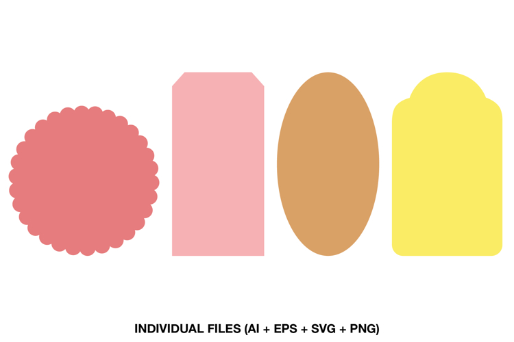 Blank Label Shapes SVG PNG, Tag Templates for Crafts
