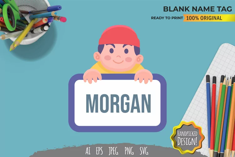 Boy Blank Name Tag