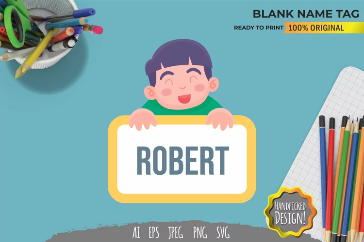 Boy Blank Name Tag