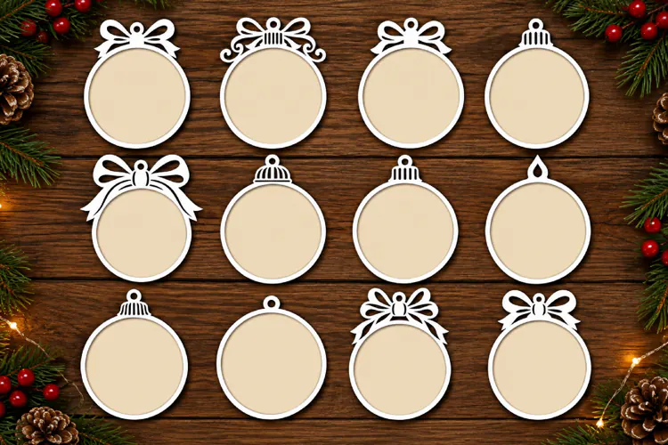 Blank Ornament SVG Laser Files, Christmas Decor SVG