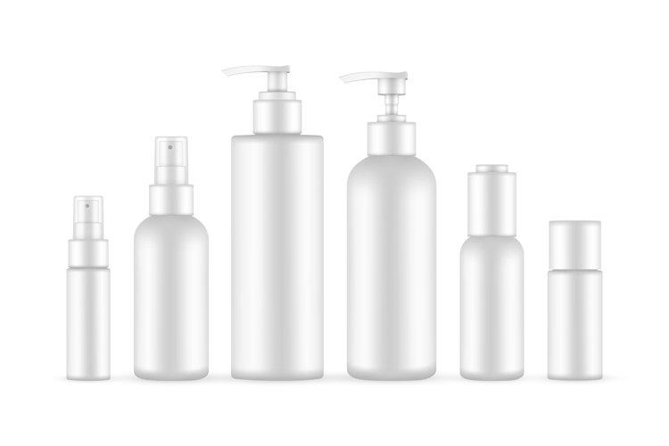 Blank Plastic Cosmetic Bottles Set, Pump, Spray