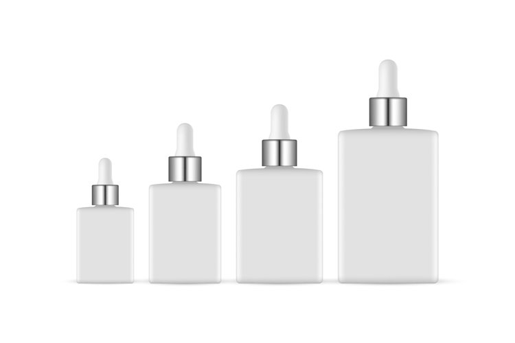 Set of Rectangular Dropper Bottles With Metal Caps example image 1