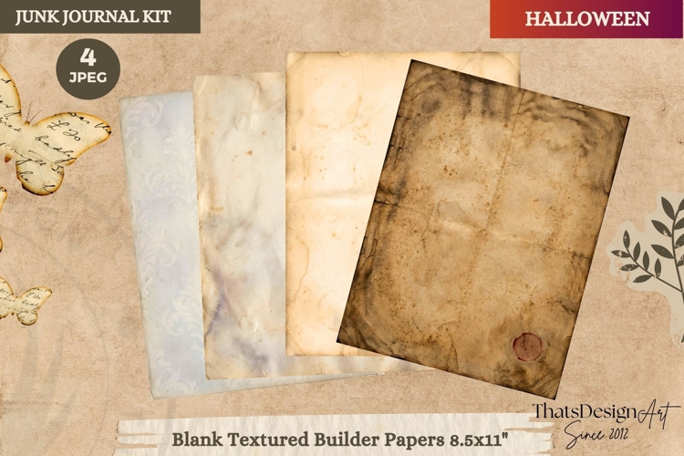 Gothic Haunted House Halloween Junk Journal blank textured example image 1