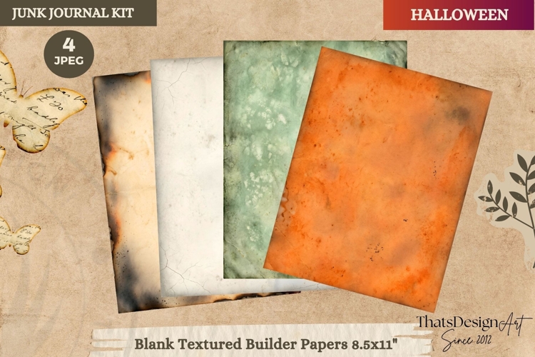 Gothic Haunted House Halloween Junk Journal blank textured example image 1