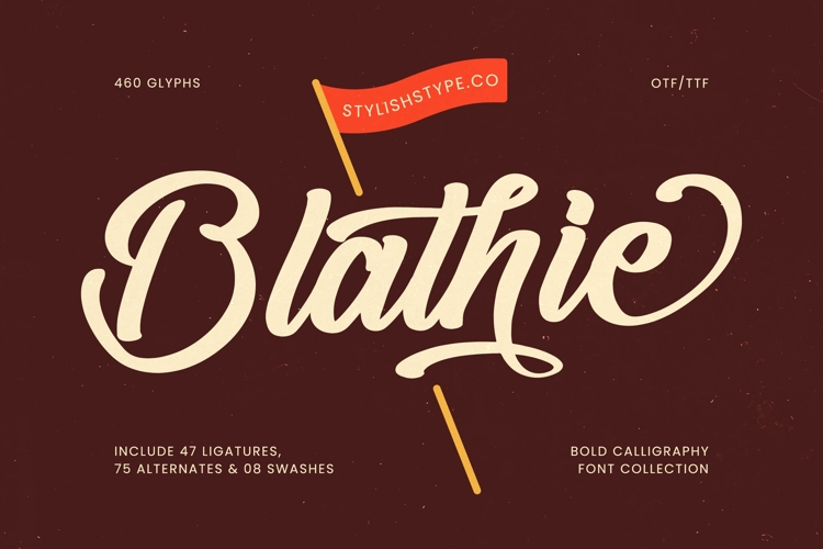 Blathie - Bold Calligraphy Font