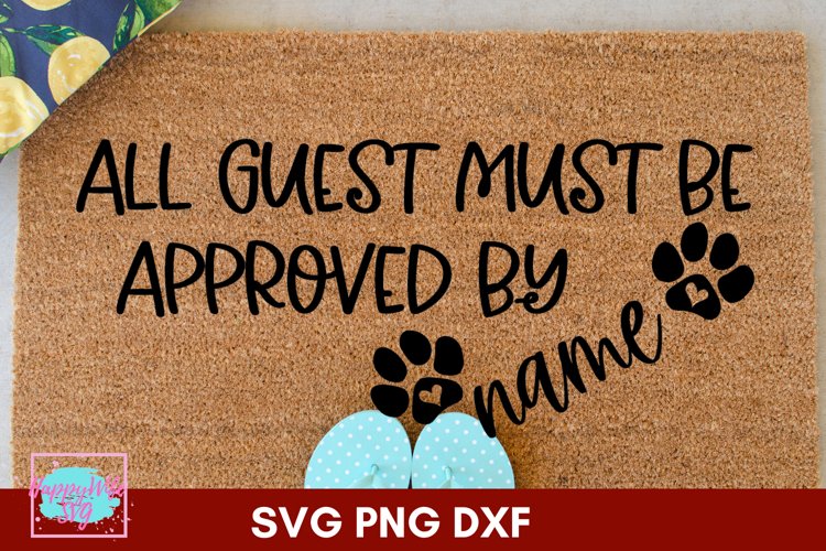 Targa In Legno Rustica 20x25 Cm – "All Guests Must Be Approved By The Dog" – Decorazione Parete