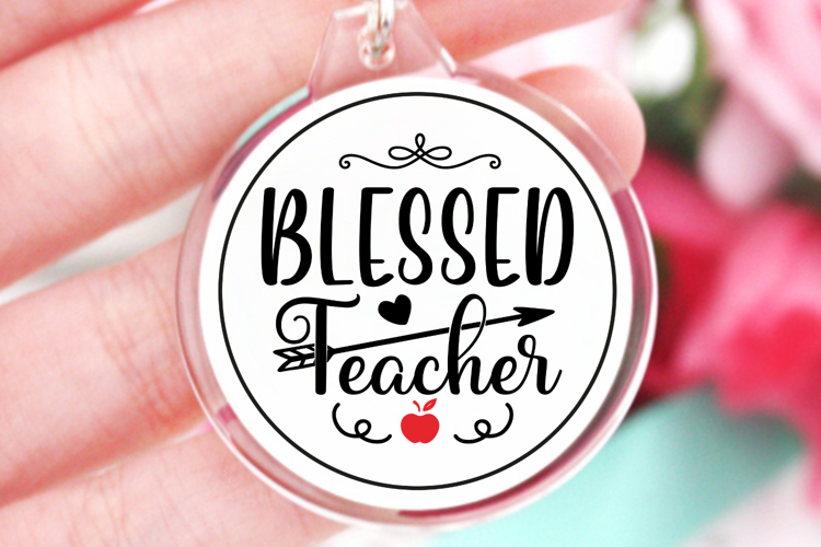 Blessed teacher SVG, Teacher Keychain SVG example image 1