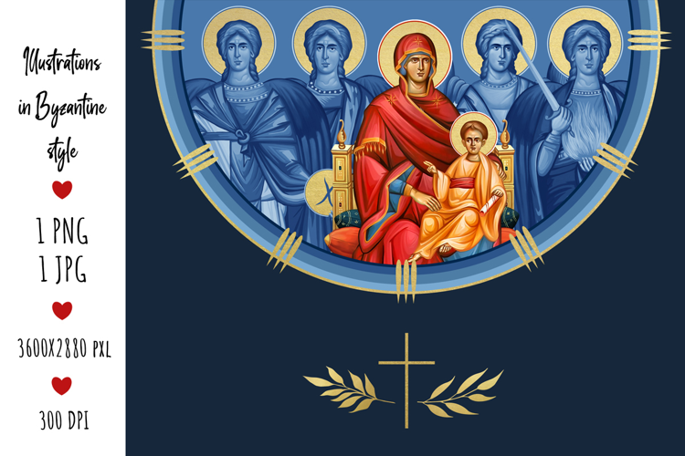 Blessed Virgin Mary and Jesus Christ and 4 Cardinal Points