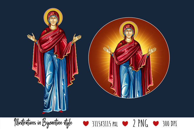 Assumption of Mary Illustration in Byzantine Style