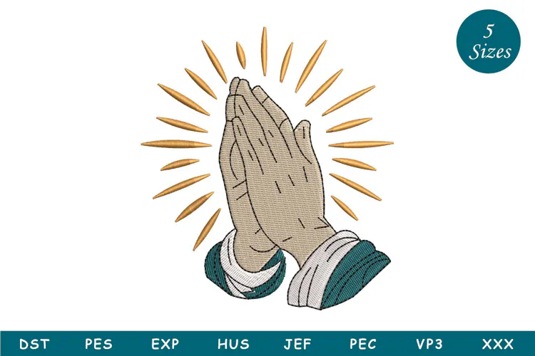 Blessing Hands Embroidery Design