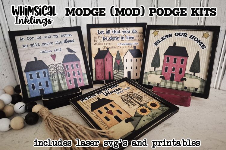 Bless or Home Sign and stand Modge Podge SVGs and Printable