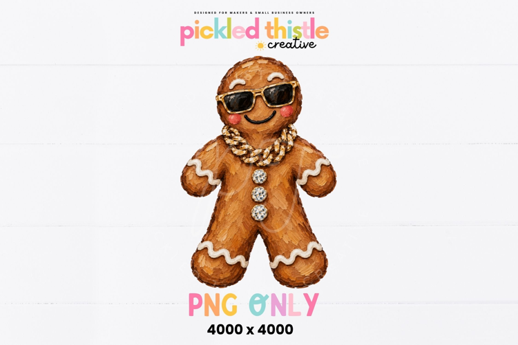 Gingerbread Man PNG, Bling Christmas Cookie Design