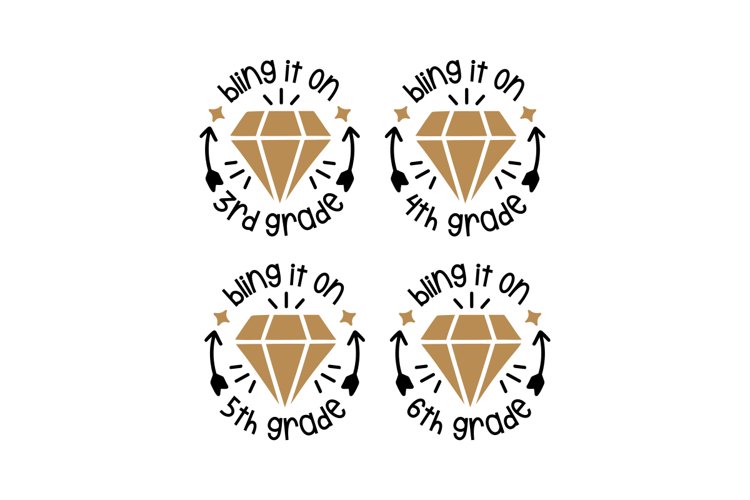 Bling It On 3 4 5 6 Grade SVG Cut File example image 1